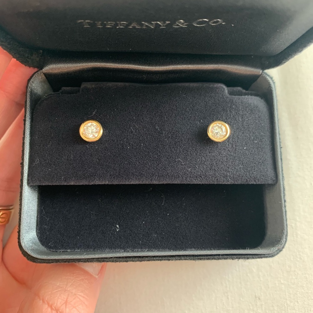 Tiffany & Co. Elsa Peretti Diamonds By the Yard Yellow Gold Earrings - Picture 4 of 10